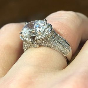Gorgeous sterling/CZ wedding cocktail ring